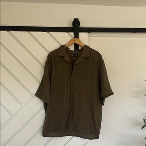 Zara Brown Men’s Short Sleeve Collared Shirt